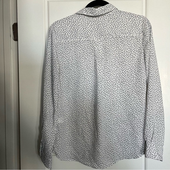 Banana Republic Women’s Oversized White and Black Polka Dot Blouse Size S - Picture 4 of 12